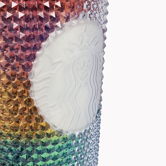 Starbucks 2020 Rainbow Pride Studded 24 oz Cold Cup Tumbler W/ Straw - New - Picture 2 of 7